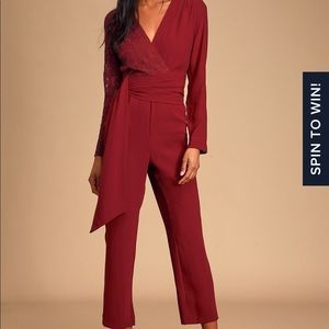 NWT Lulus Red Jumpsuit